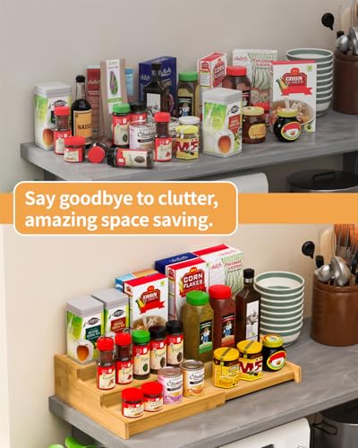 Spice Rack 3 Tier Natural Bamboo