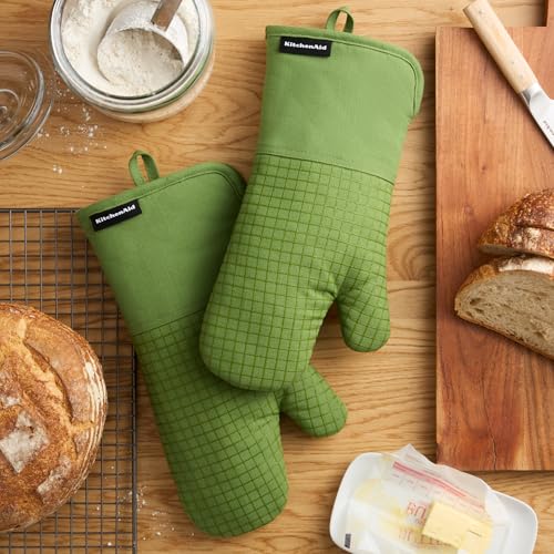 Gourmet Series Gridlines Oven Mitts 2 (Matcha Green)
