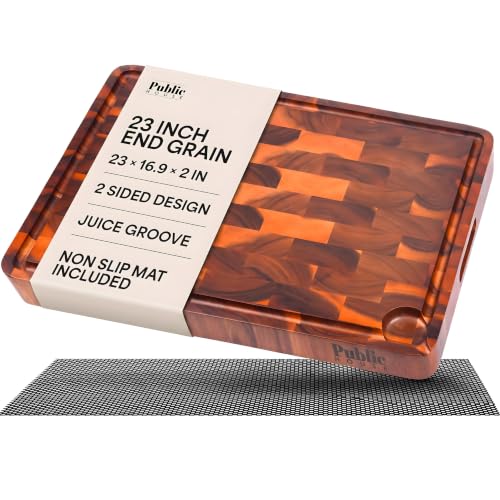 Extra Large End Grain Wood Cutting Board (23.2"L x 17"W)