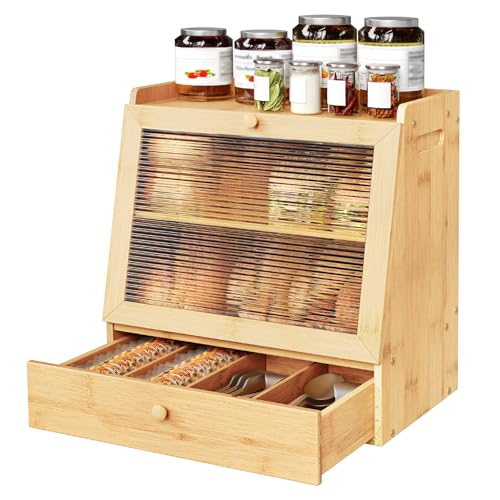 Bread Box Bread Box for Kitchen Countertop (Natural)
