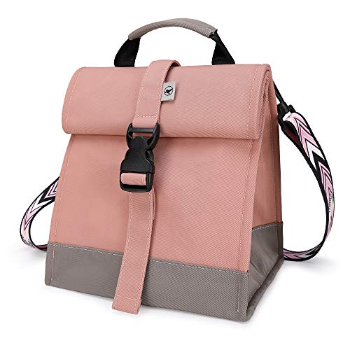 Insulated Lunch Bag Rolltop Lunch Box Tote Bag for Women