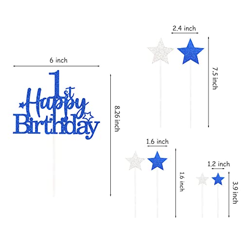 Glittery Cake Topper with Star Birthday Party Supplies