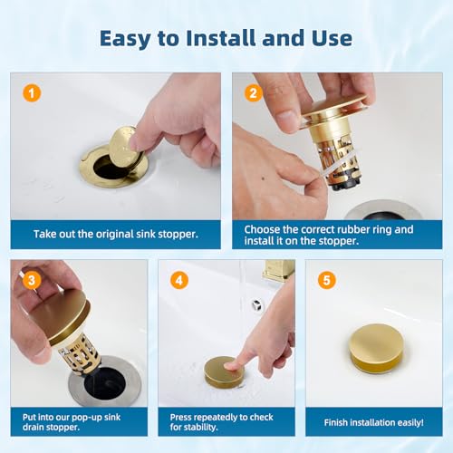 Upgraded 3 in 1 Bathroom Sink Drain Strainer