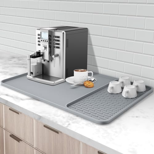 Silicone Coffee Mat with Detachable Dish Drying Mat