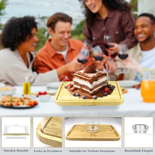 wood cake stand with lid