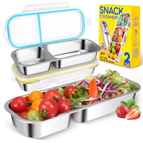 2 Pack Stainless Steel Snack Containers