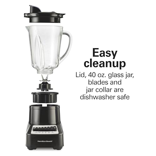 Wave Crusher Blender with 40 Oz Glass Jar and 14 Functions for Puree
