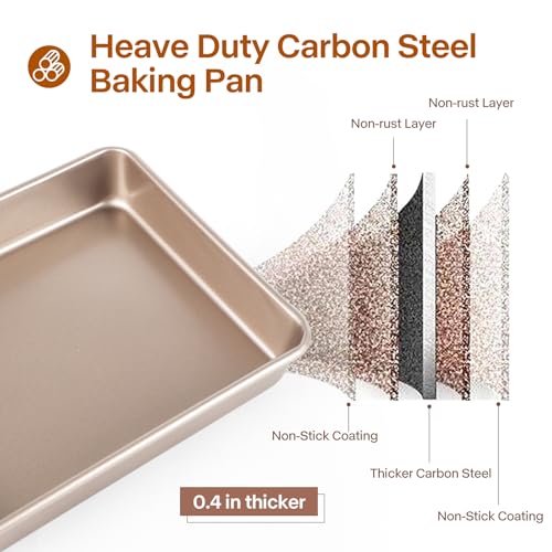 Deep Baking Pans Set Nonstick Heavy Duty