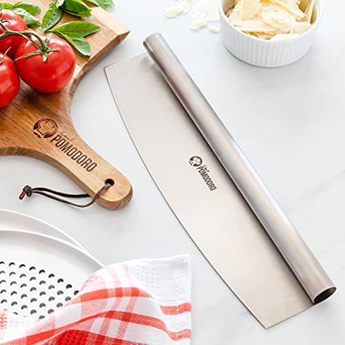 Pizza Cutter Rocker Knife with Protective Cover
