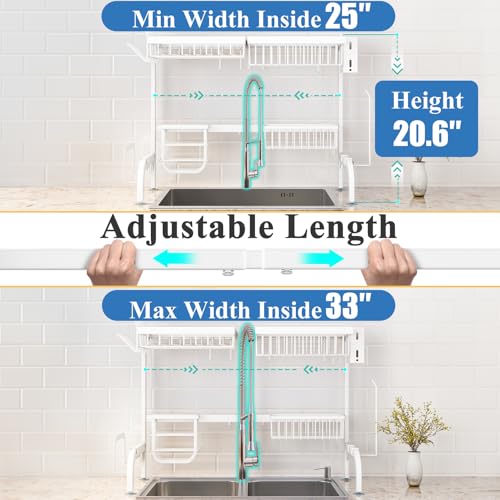 Over The Sink Dish Drying Rack (White)