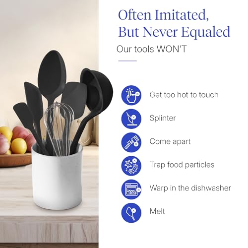 10 Piece Silicone Ultimate Kitchen Utensils Set (Black / 10 - Piece Set)