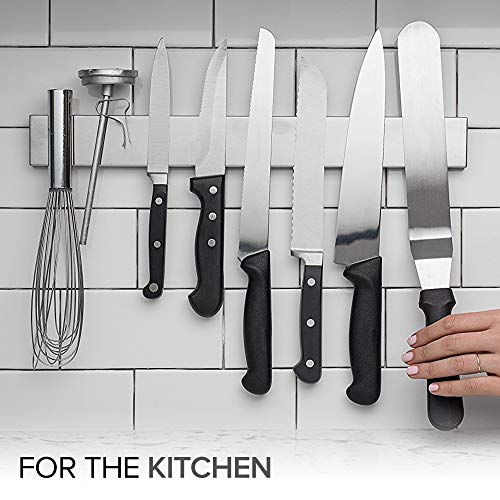 16 Inch Stainless Steel Magnetic Knife Bar (16" 12 Count / Metal)