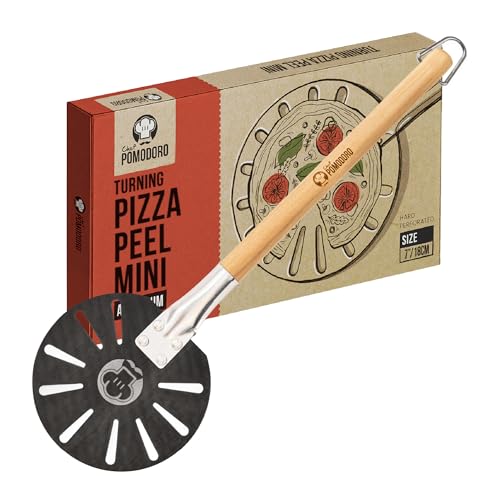 Aluminum Turning Pizza Peel with Detachable Wood Handle for Easy Storage
