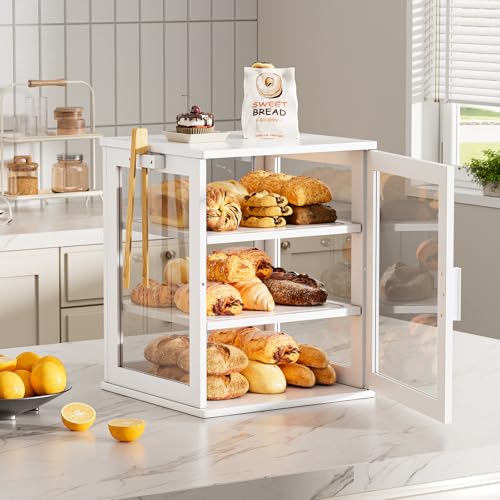 Bread Box for Kitchen Countertop (White / Extra Large)