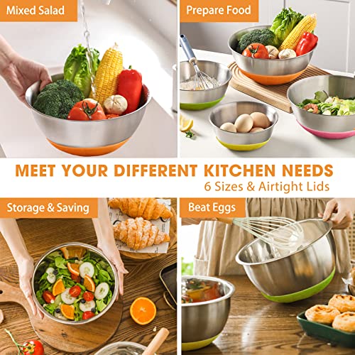 Mixing Bowls with Airtight Lids (Multicolor)