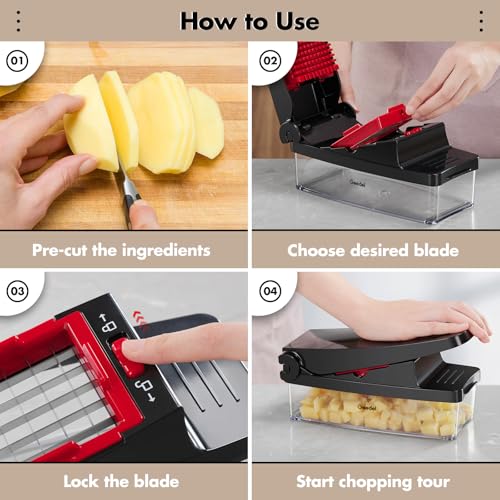 Vegetable Chopper (Black / 4 Blades)