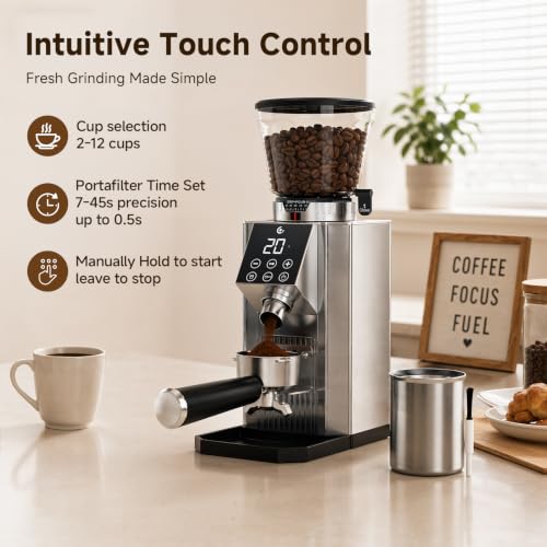 Electric Conical Burr Coffee Grinder (Silver)