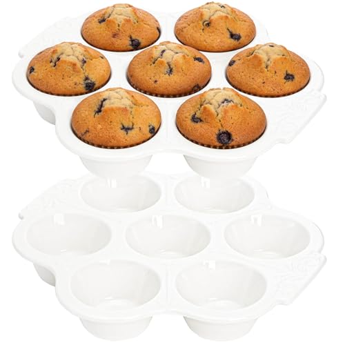2 Pcs Ceramic Muffin Pans
