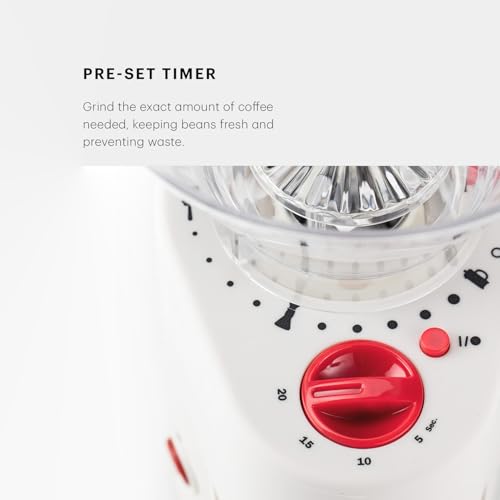 Bistro Electric Conical Burr Coffee Grinder (7.75 oz / White)