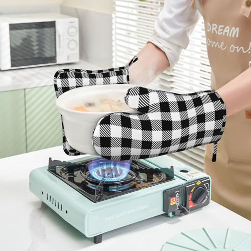 Oven Mitts and Pot Holders Set of 4 Silicone Kitchen Mitten Gloves and Non