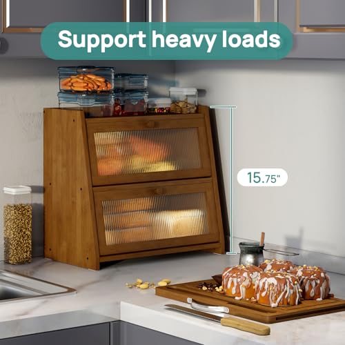 Bread Box for Kitchen Counter With Cutting Board (Coffee With Cutting Board)