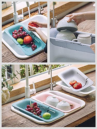 Collapsible Sink Colanders and Strainers Basket Extendable Plastic Fruit Vegetable Strainer Drainer Basket for Kitchen