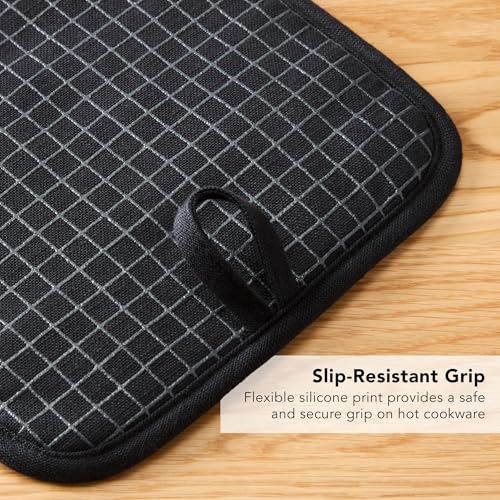 Gourmet Series Gridlines Pot Holders 2 (Matte Black)