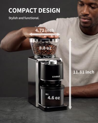 Conical Burr Coffee Bean Grinder (Black)