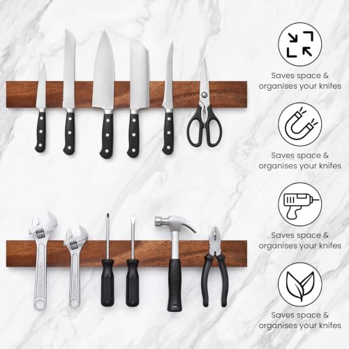 Magnetic Knife Strips (16 Inch / Light Wood)
