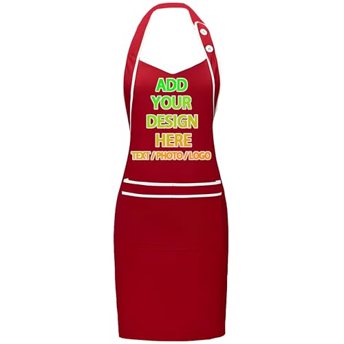 Personalized Custom Aprons Custom Adjustable Kitchen Cooking Aprons Hair Stylist Cafe Work Aprons For Men And Women