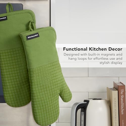 Gourmet Series Gridlines Oven Mitts 2 (Matcha Green)