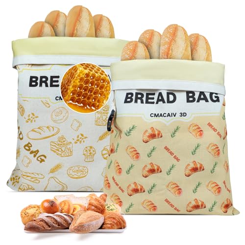 2026 New Upgrade Wide Zipper Access Beeswax Bread Bags for Homemade Bread