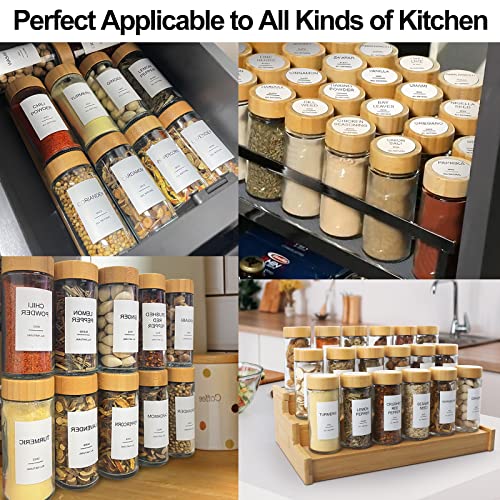 24 Pcs Glass Spice Jars with Bamboo Airtight Lids