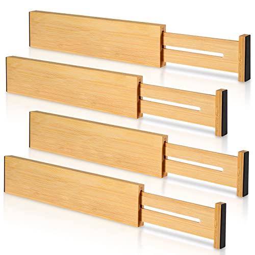 4 Pack Bamboo Drawer Dividers