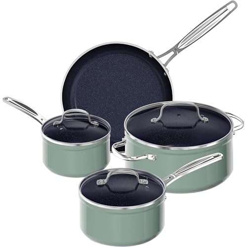 Cookware Set Healthy Duralon Blue Ceramic Nonstick Coated