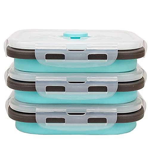3piece Collapsible Food Storage Containers with Lids