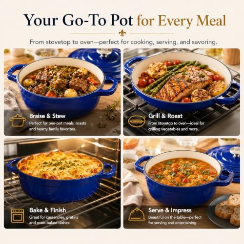 Cast Iron Dutch Oven Set (Blue)