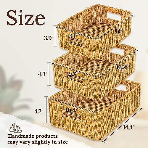 WeeNest Rectangular Wicker Storage Basket Set