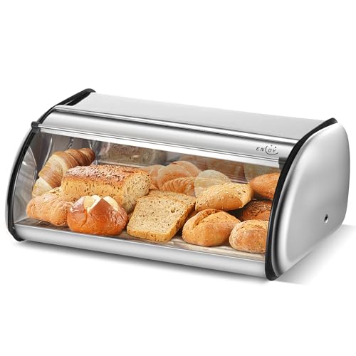 Bread Box for Kitchen Counter (silver)