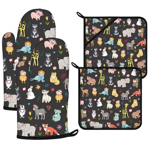 Oven Mitts and Pot Holders Sets 4Pcs