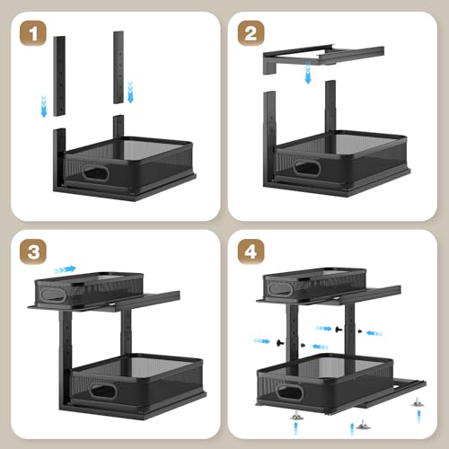 Under Sink Organizer Pull Out Cabinet Organizer Adjustable Height