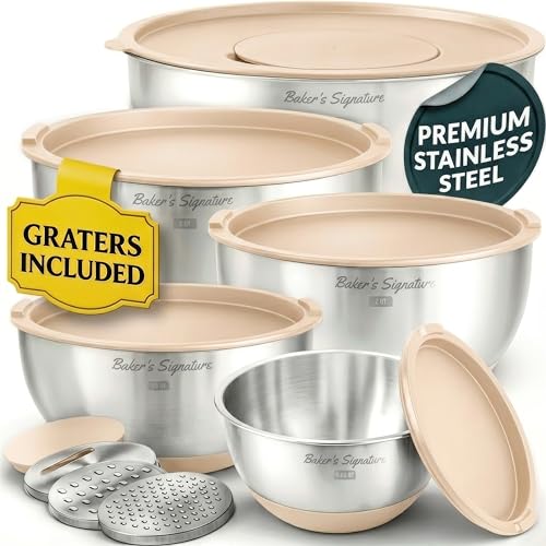 Stainless Steel Mixing Bowls with Lids Set