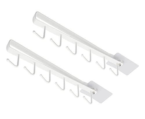 Mug Cups Cabinet Mug Hooks Kitchen Storage Hanging Hooks Rack Fit for 0.98" Thickness Shelf or Less Flat Buttom Cabinet Without Any Lip