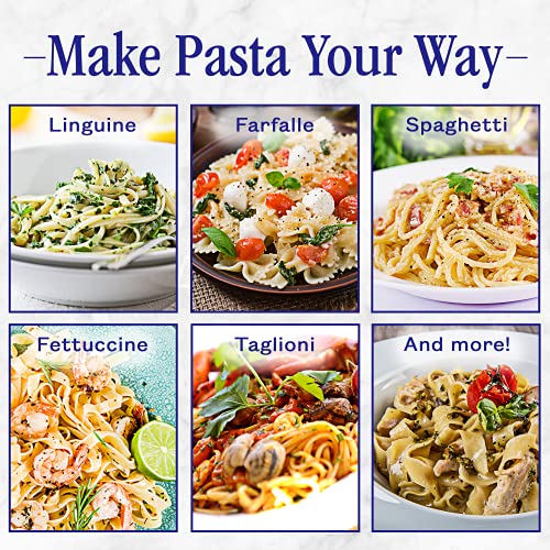 Pasta Maker with Adjustable Thickness Settings (Silver)