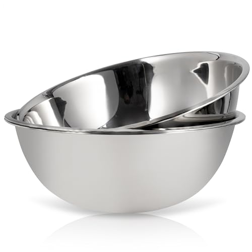 24 Quart Large Stainless Steel Mixing Bowls Set