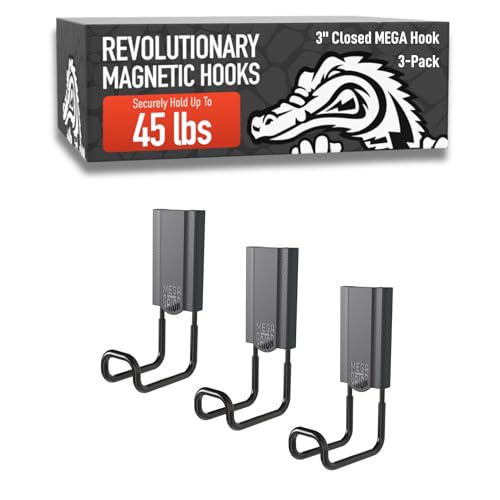 MEGA Hooks 45 lb Heavy Duty Magnetic Hooks for Steel Surfaces