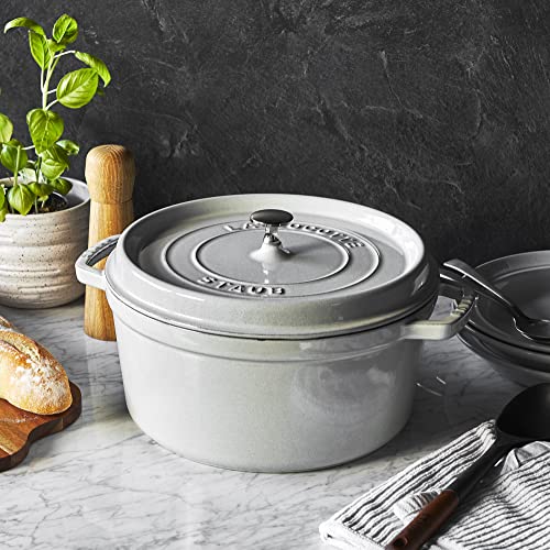 Cast Iron 7 qt Round Cocotte (7-qt Round / White Truffle)