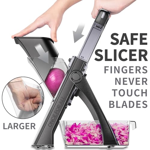 Safe Mandoline Slicer Plus with Peeler (Black/Gray)