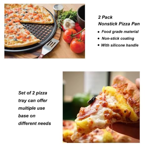 Pizza Tray Round with Silicone Handles
