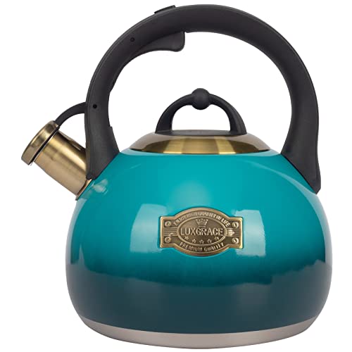3.1 Quart Teal Whistling Tea Kettle for Stove Top